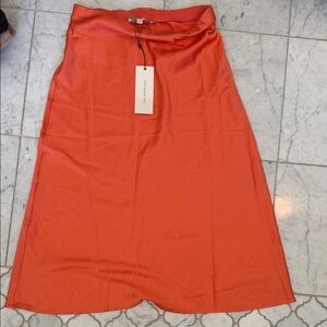 Coral/Orange Satin Skirt